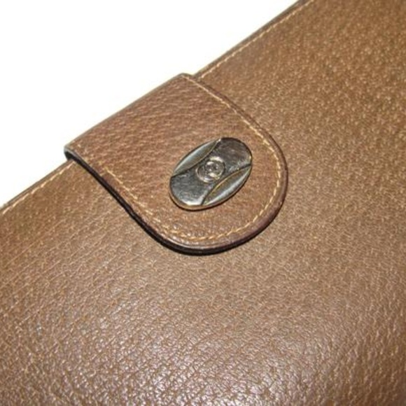 Vintage Gucci Brown Leather XL Wallet Change Purse - Picture 2 of 6